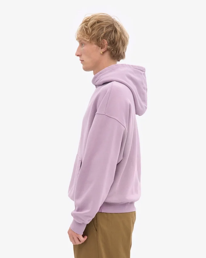 Capuche oversize en coton bio - Violet nacré