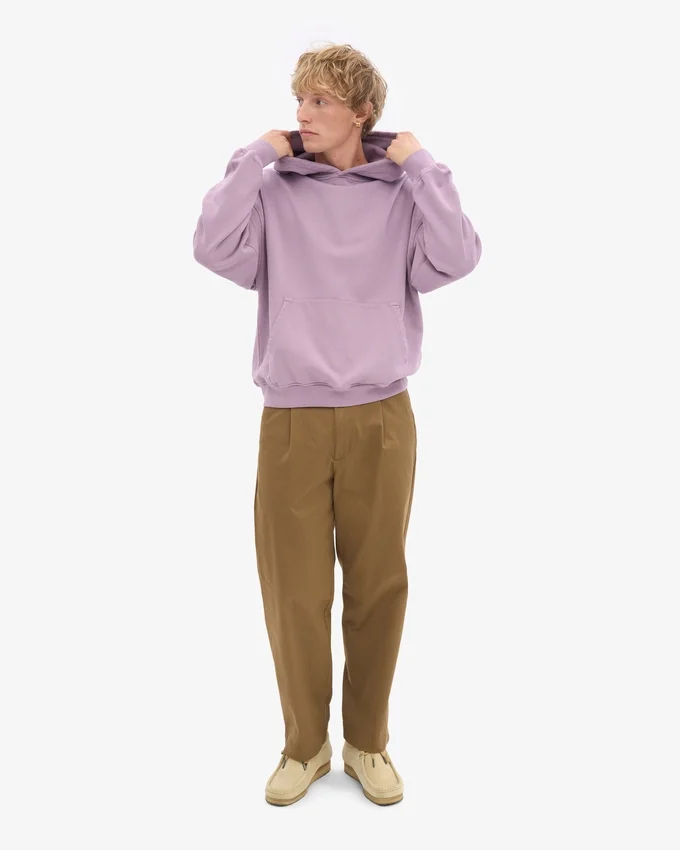 Capuche oversize en coton bio - Violet nacré