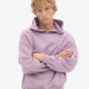 Capuche oversize en coton bio - Violet nacré
