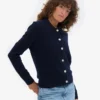 Cardigan à col en laine mérinos pour femme - Bleu marine