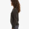 Cardigan à col en laine mérinos pour femme - Marron café