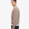 Cardigan à col en V en laine mérinos - Taupe chaud