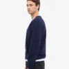 Cardigan en laine mérinos à col en V - Bleu marine
