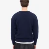 Cardigan en laine mérinos à col en V - Bleu marine
