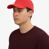 Casquette en coton bio - Rouge mandarine