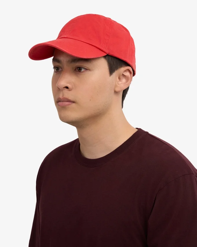 Casquette en coton bio - Rouge mandarine