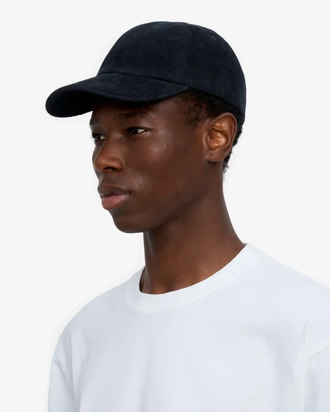 Casquette en velours côtelé bio - Bleu marine