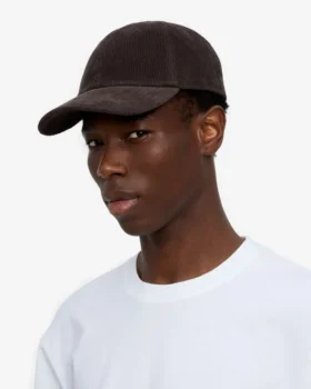 Casquette en velours côtelé bio – Marron café