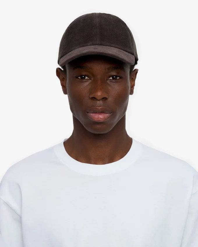 Casquette en velours côtelé bio - Marron café