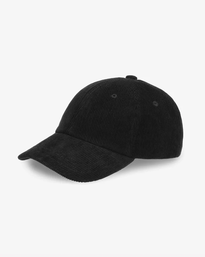 Casquette en velours côtelé bio - Noir intense