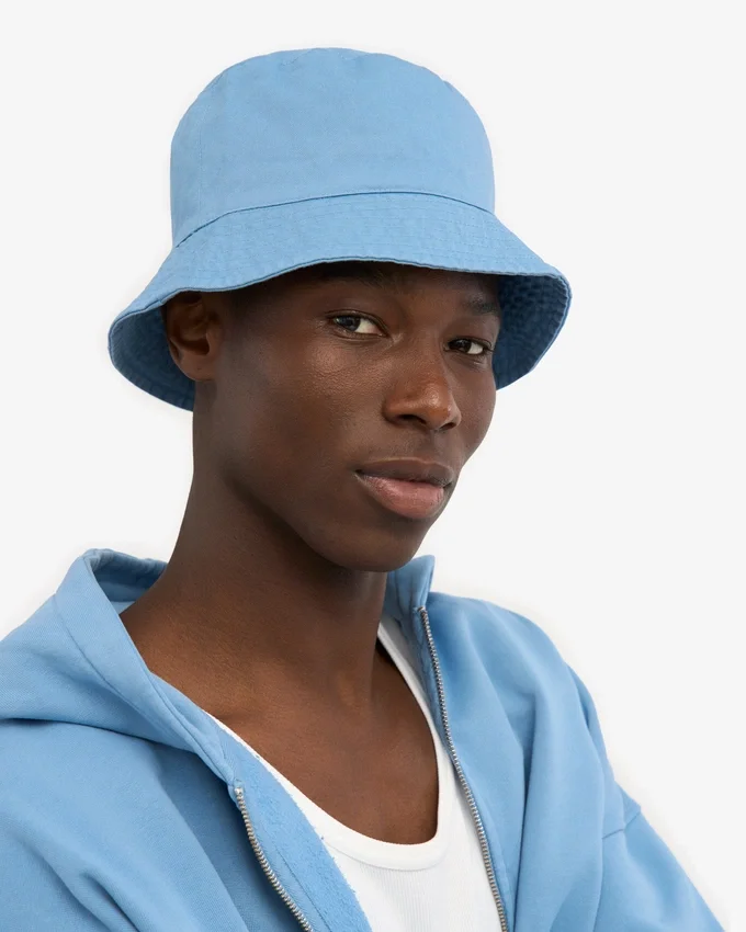 Chapeau bob en coton bio - Bleu bord de mer