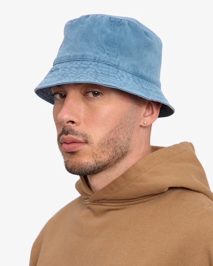 Chapeau bob en coton bio - Indigo délavé