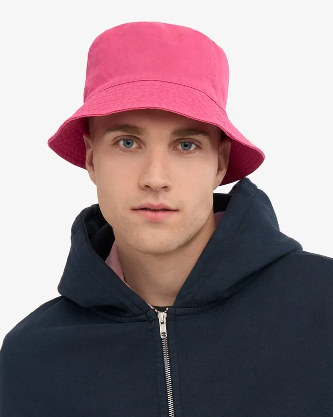 Chapeau bob en coton bio - Rose bubble-gum