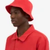 Chapeau bob en coton bio - Rouge mandarine