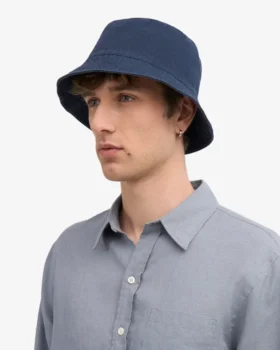 Chapeau bob en coton biologique – Bleu pétrole