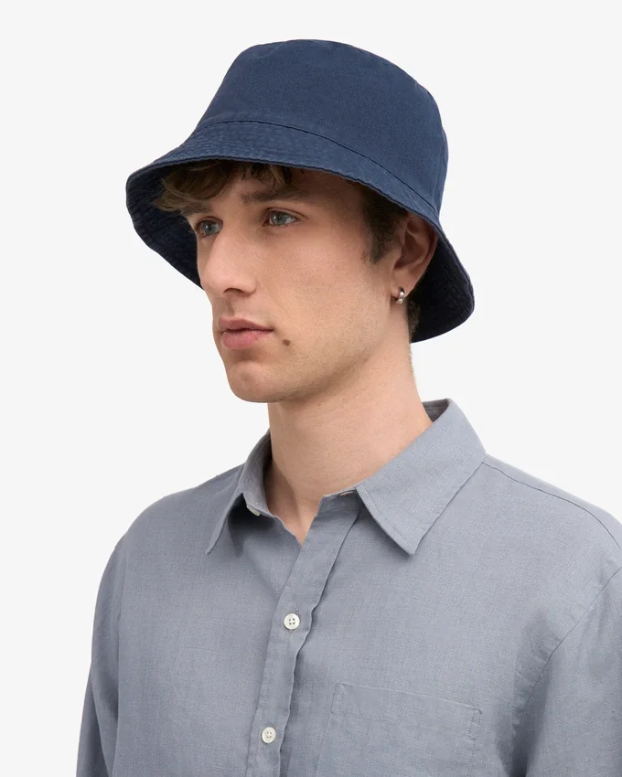 Chapeau bob en coton biologique - Bleu pétrole