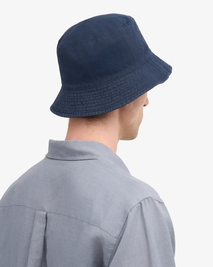 Chapeau bob en coton biologique - Bleu pétrole