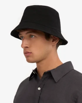 Chapeau bob en coton biologique – Noir intense