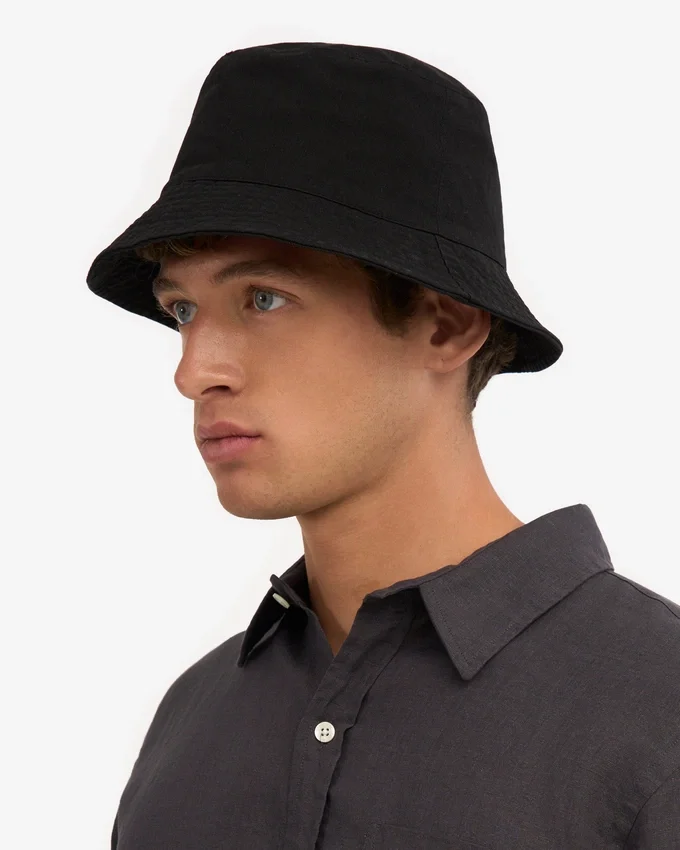 Chapeau bob en coton biologique - Noir intense