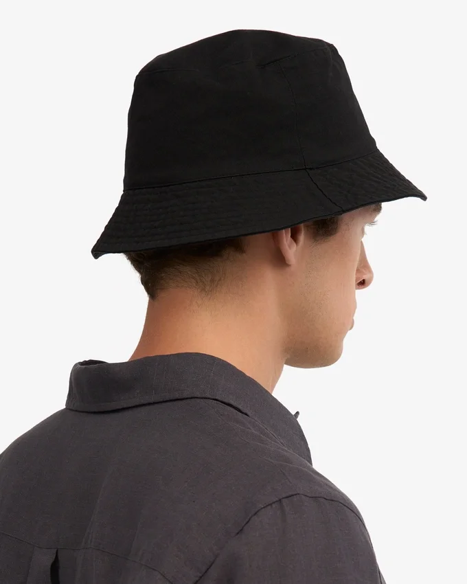 Chapeau bob en coton biologique - Noir intense