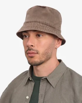 Chapeau de pêche en coton bio – Kaki délavé