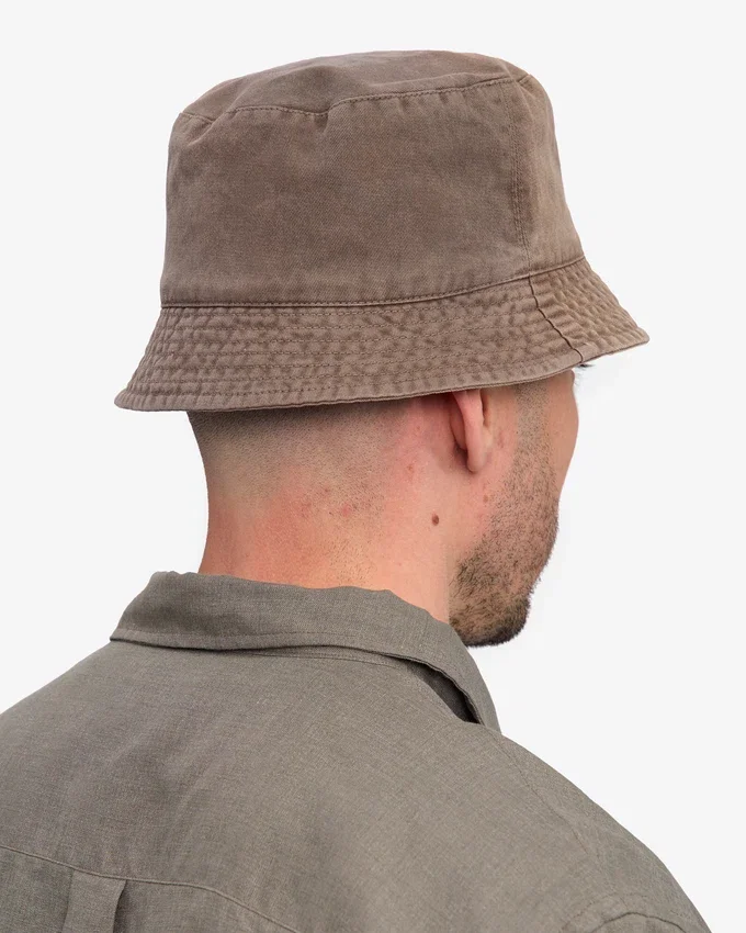 Chapeau de pêche en coton bio - Kaki délavé