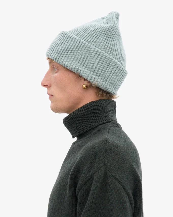 Chapeau en laine mérinos - Bleu acier