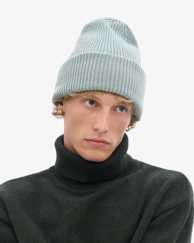Chapeau en laine mérinos - Bleu acier