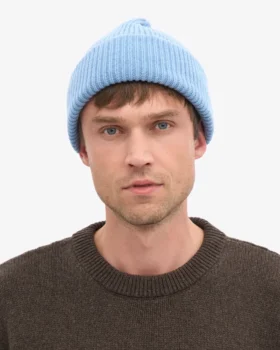 Chapeau en laine mérinos – Bleu bord de mer