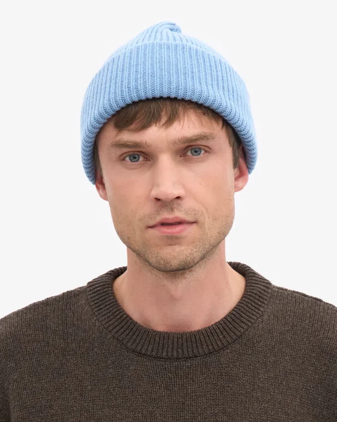 Chapeau en laine mérinos - Bleu bord de mer