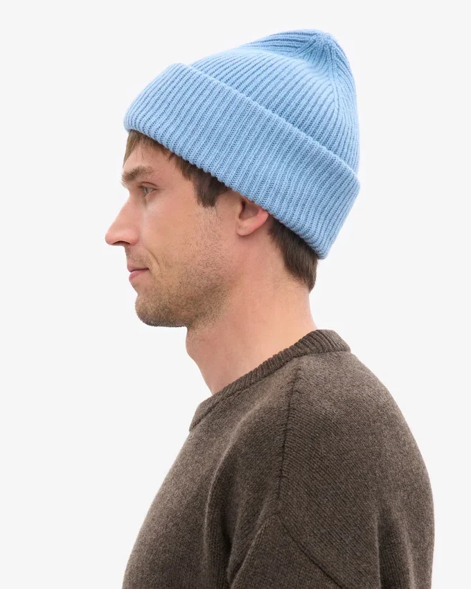 Chapeau en laine mérinos - Bleu bord de mer