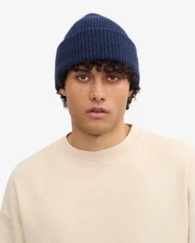 Chapeau en laine mérinos – Bleu marine