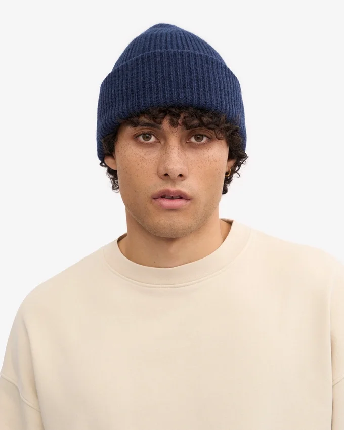 Chapeau en laine mérinos - Bleu marine