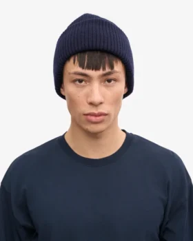 Chapeau en laine mérinos – Bleu marine