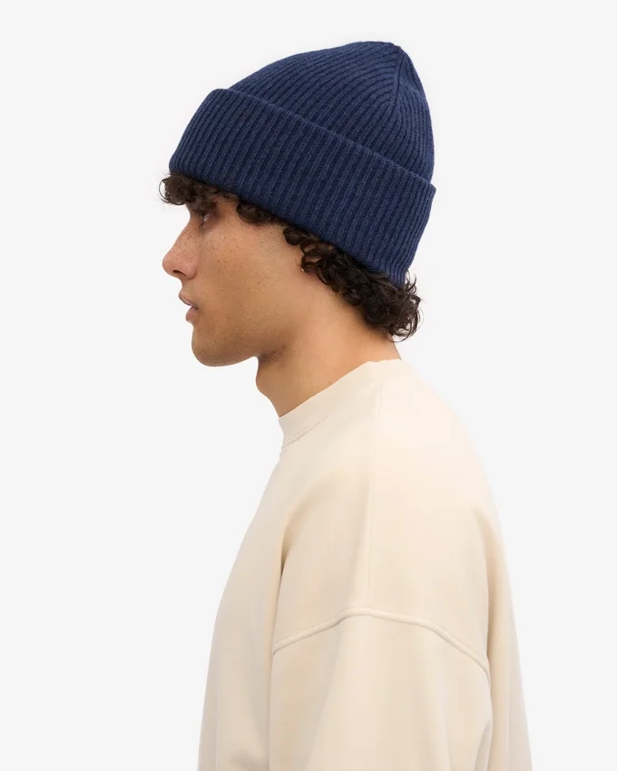 Chapeau en laine mérinos - Bleu marine