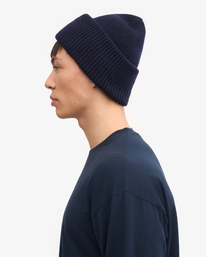 Chapeau en laine mérinos - Bleu marine