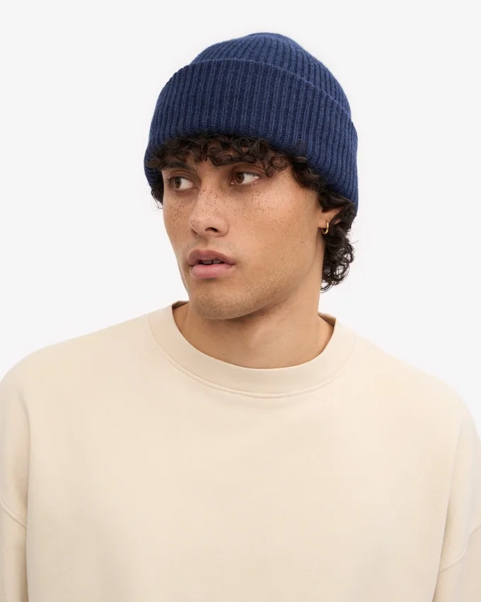 Chapeau en laine mérinos - Bleu marine