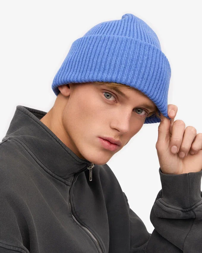 Chapeau en laine mérinos - Bleu Pacifique