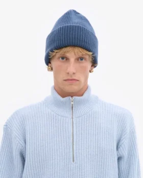 Chapeau en laine mérinos – Bleu pétrole