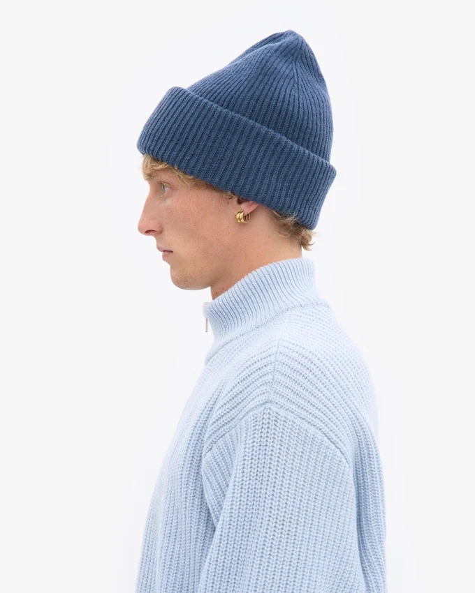 Chapeau en laine mérinos - Bleu pétrole