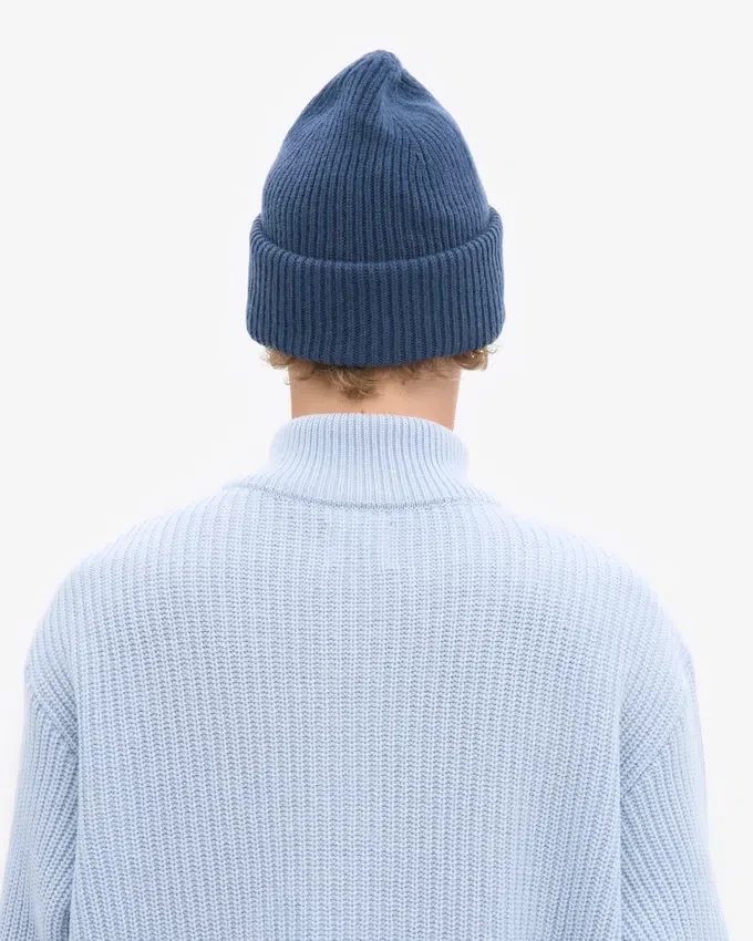 Chapeau en laine mérinos - Bleu pétrole
