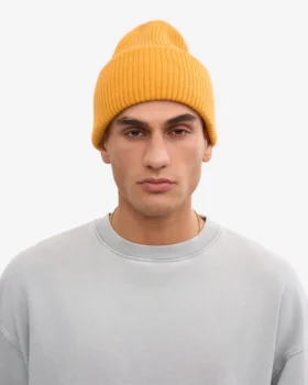 Chapeau en laine mérinos – Jaune brûlé