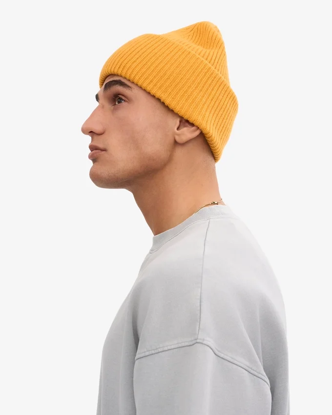 Chapeau en laine mérinos - Jaune brûlé