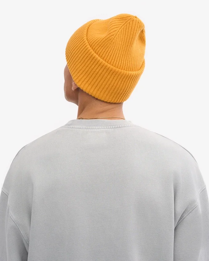 Chapeau en laine mérinos - Jaune brûlé