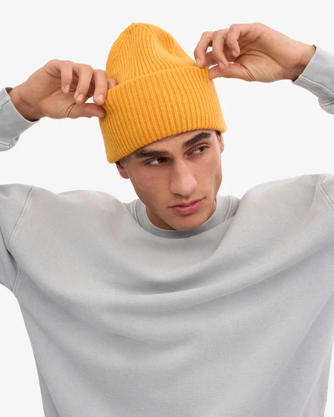 Chapeau en laine mérinos - Jaune brûlé