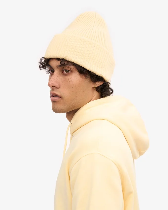 Chapeau en laine mérinos - Jaune pâle