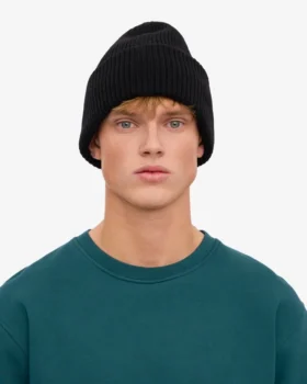 Chapeau en laine mérinos – Noir intense