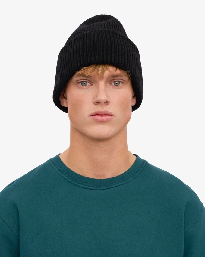 Chapeau en laine mérinos - Noir intense