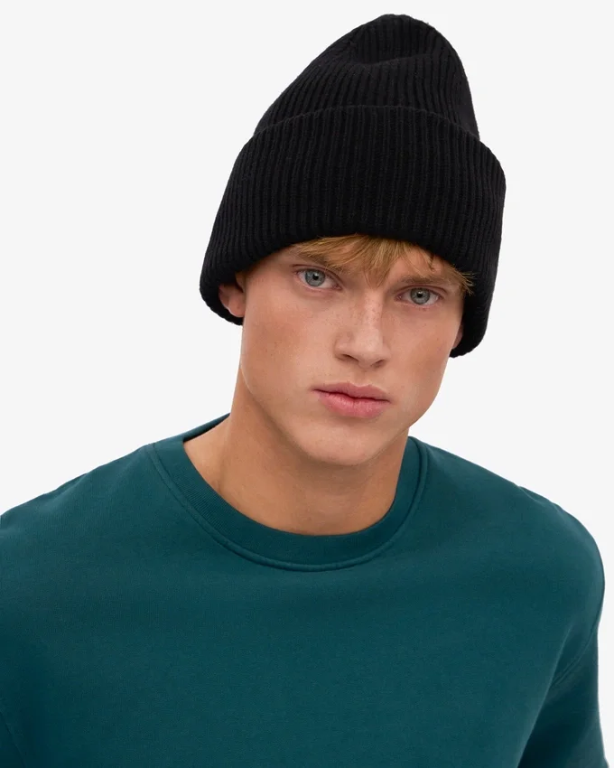 Chapeau en laine mérinos - Noir intense