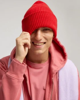 Chapeau en laine mérinos – Orange brûlé